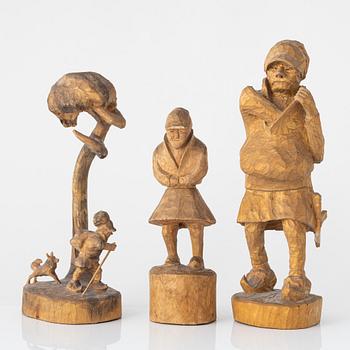 Bengt Jonsson, three sculptures, signed BJ.