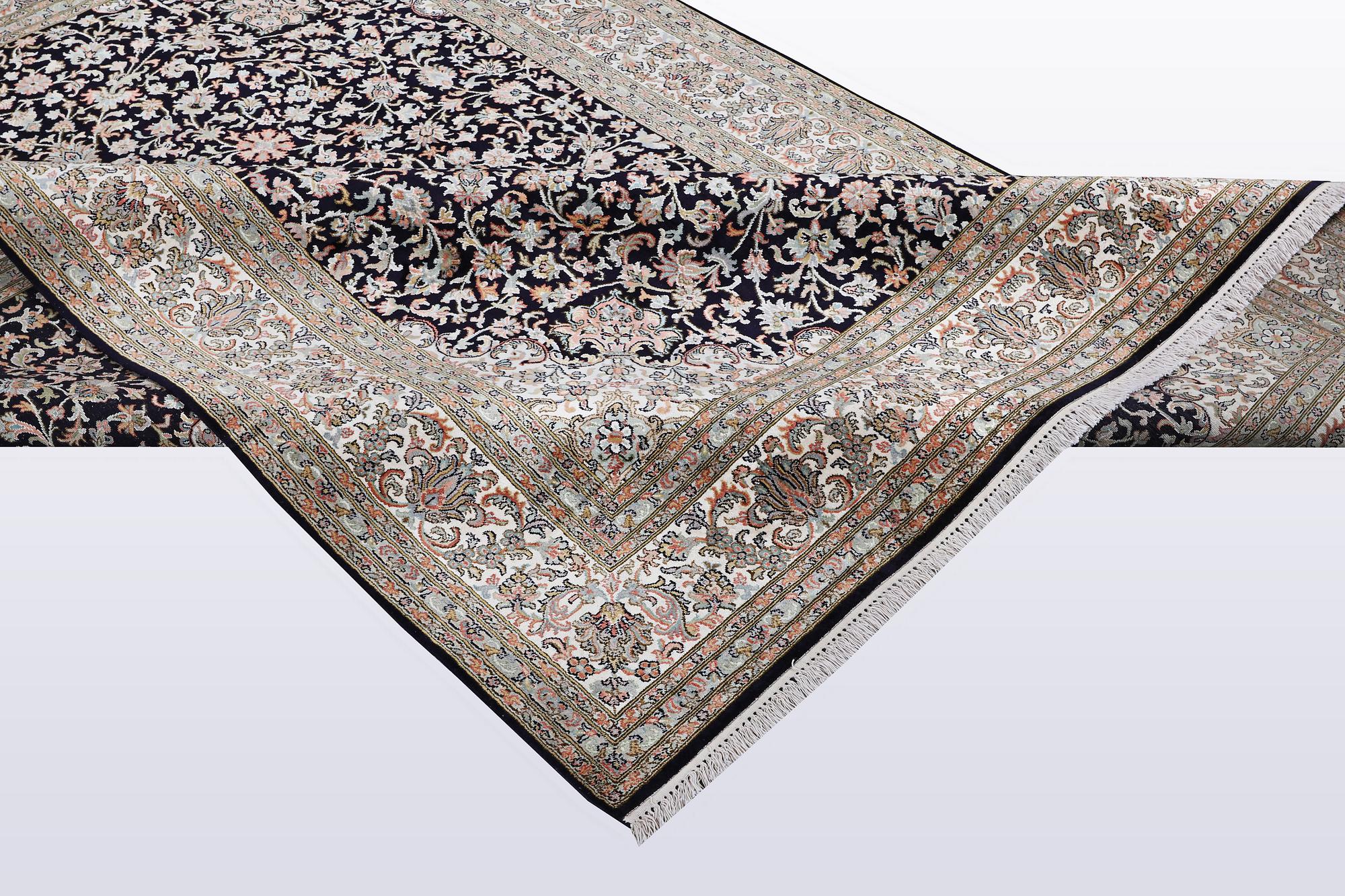 A carpet, silk Kashmir, ca 279 x 195 cm.