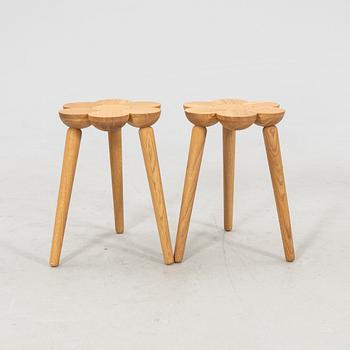 Lisa Hilland, two "Smyltha" stools for Myltha, 21st century.