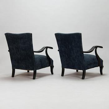 Carl-Johan Boman, a pair of 1930's 'Gentleman' armchairs for Oy Boman Ab.