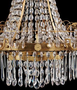 A late Gustavian circa 1800 six-light chandelier.