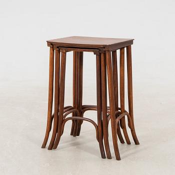 Nesting tables, 3 pieces by Thonet, early 20th century.