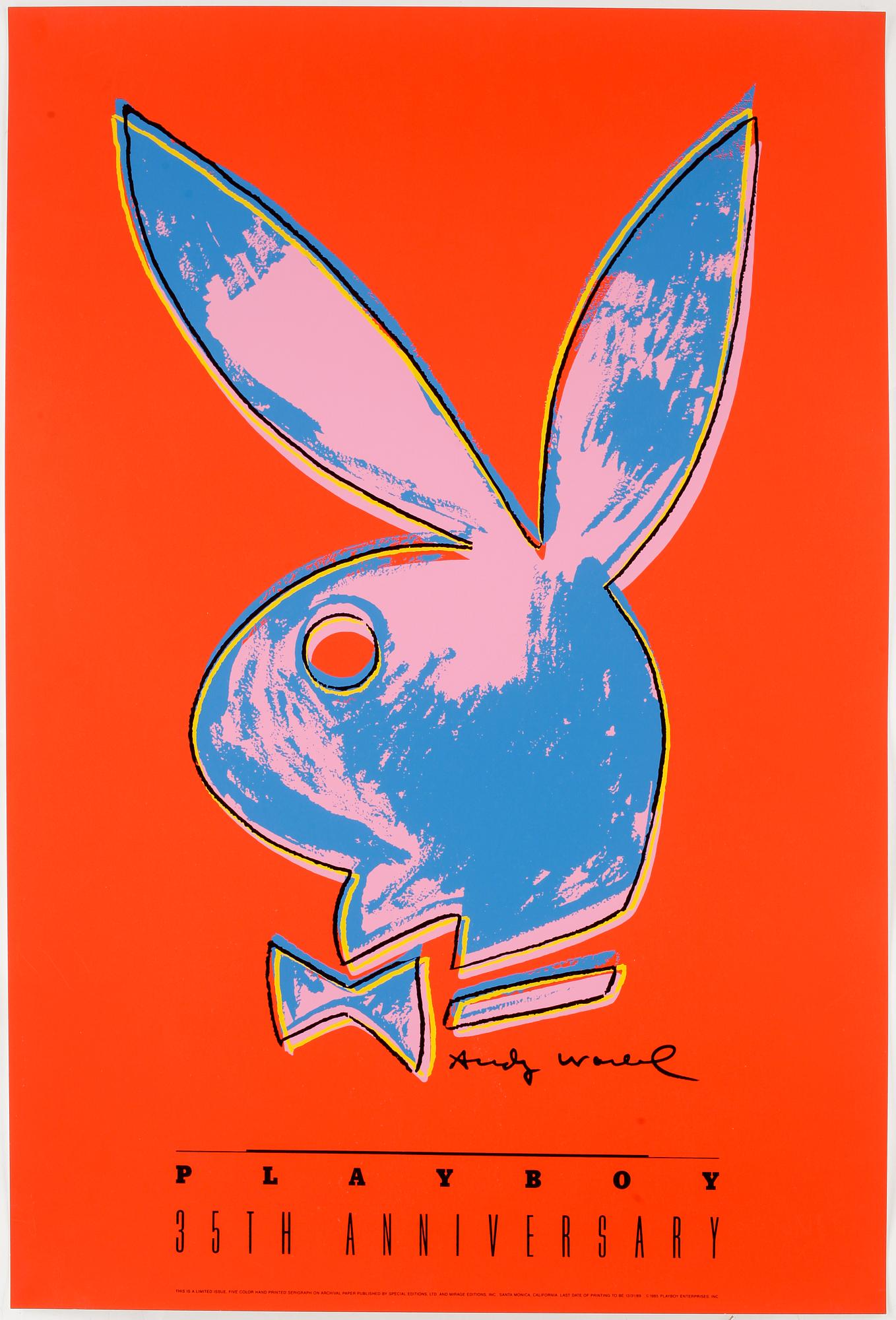 ANDY WARHOL, efter, färgoffset, "Playboy, 35th anniversary", signerad i trycket.