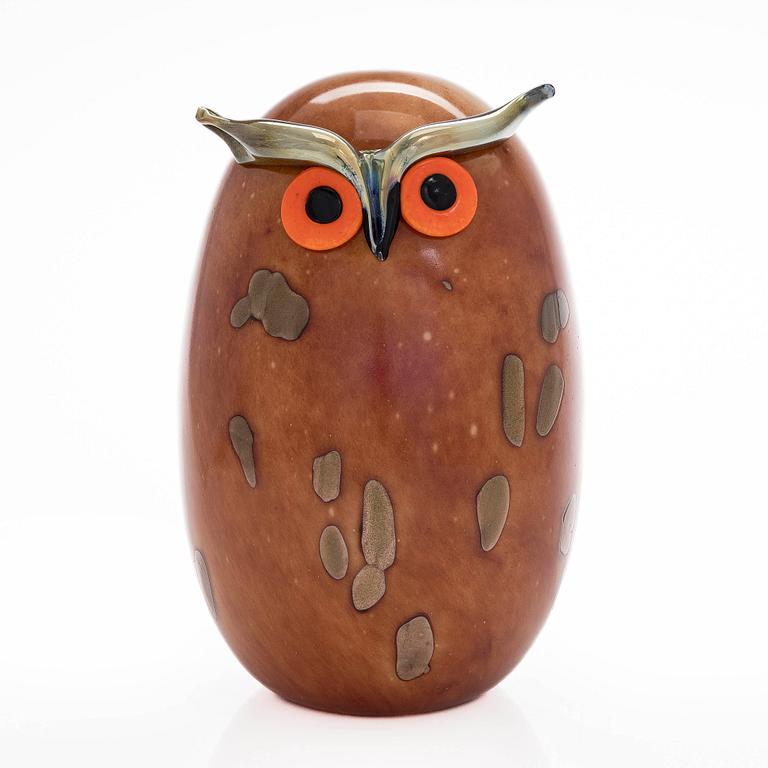 Oiva Toikka, A glass bird, 'Uhuu', signed O. Toikka Nuutajärvi.