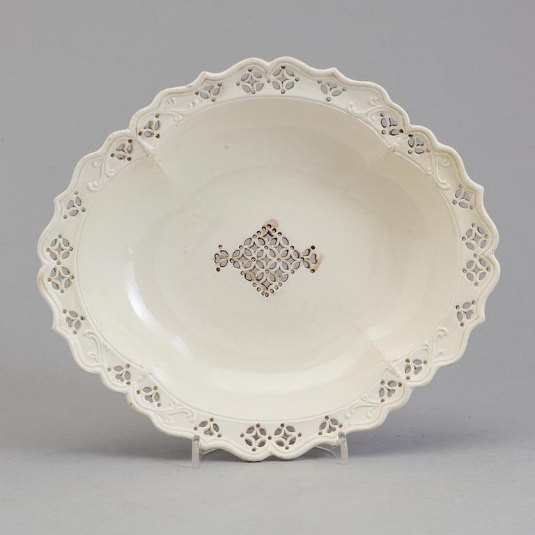 A CREAMWARE DISH, probably England, 18th century.