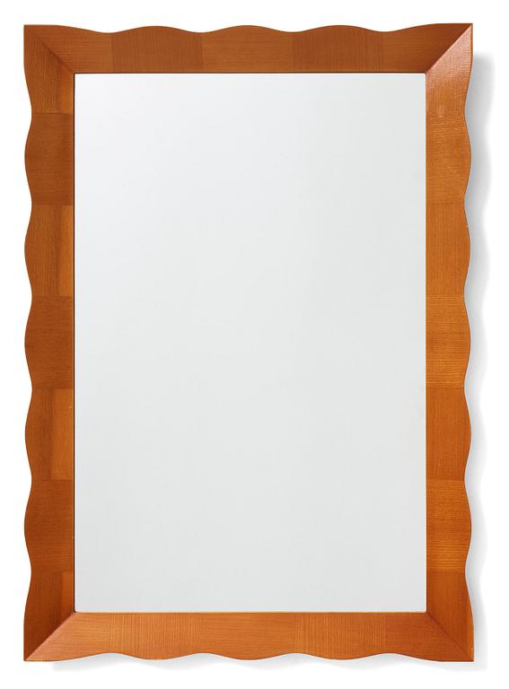 Swedish Modern, an elm framed mirror, Fröseke, 1940s-1950s.