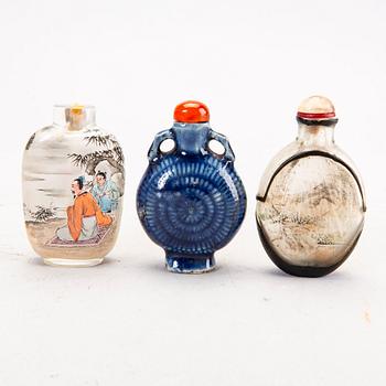 Snusflaskor 3 st Kina 1900-tal.