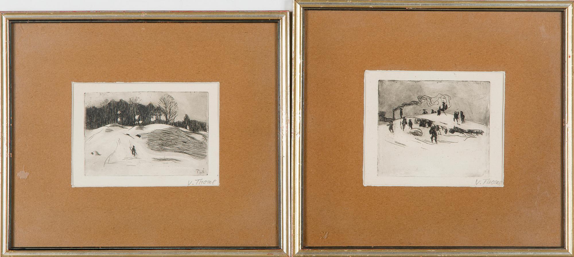 Verner Thomé, Etsaukset, 2 kpl.