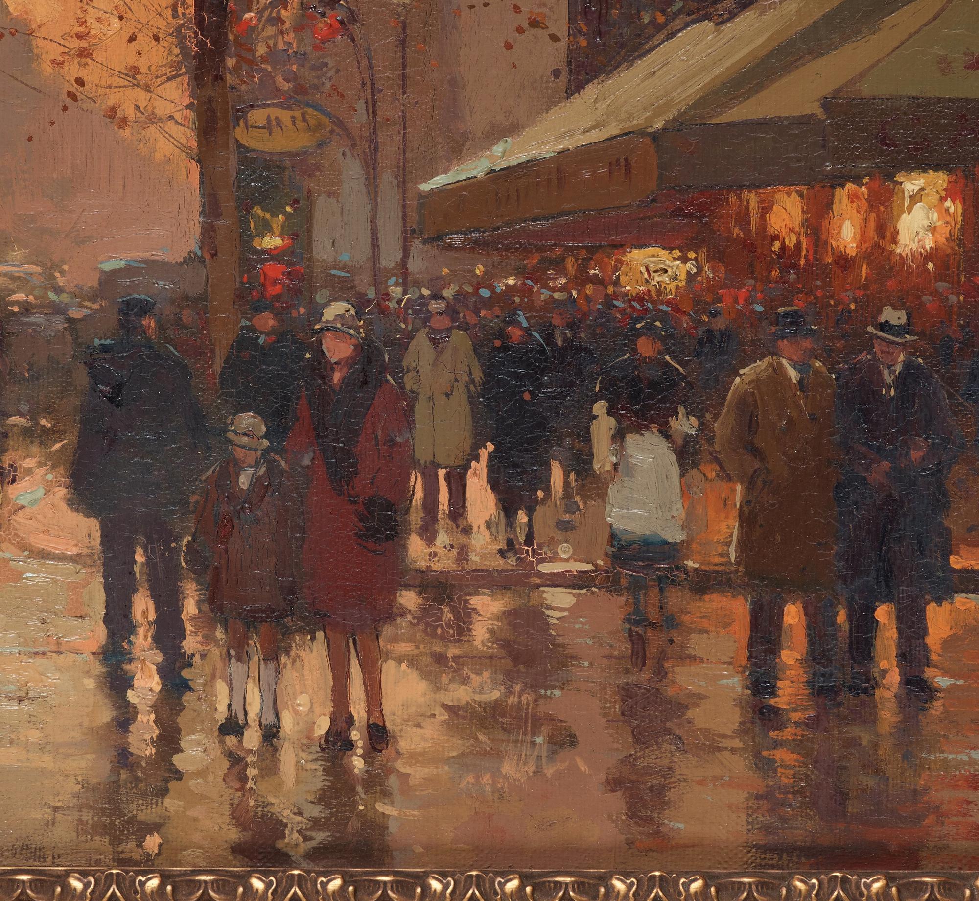 Edouard Cortes, "Porte Saint Denis et le Cafe Biard".