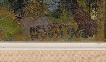 Helmi Kuusi, öljy levylle, signeerattu ja päivätty 1962.