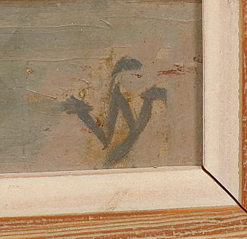 SVEN WESTMAN, olja på pannå, monogramsignerad.