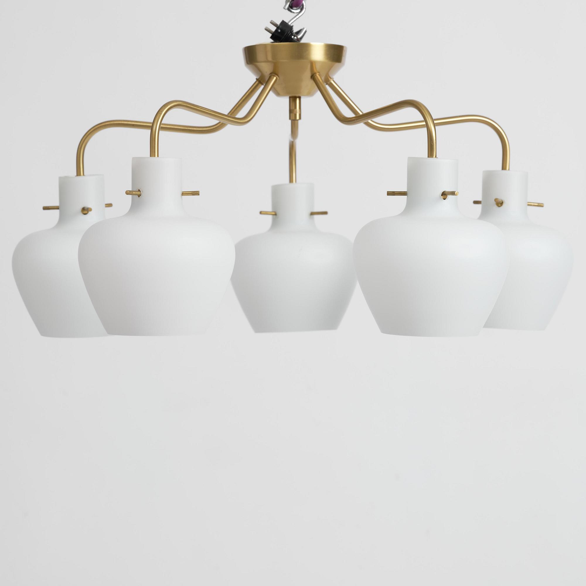 Hans Bergström, a ceiling lamp model 136/5, ateljé Lyktan, Åhus, 1940s.