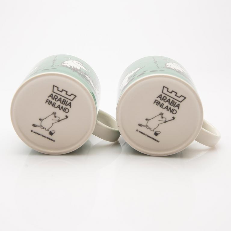 Moomin mugs, a pair, porcelain, Arabia, Finland 1991-96.
