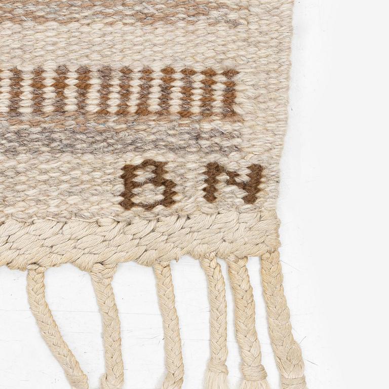 Barbro Nilsson, 'Randig med tvist, grå', flat weave, c. 266,5 x 91 cm, signed AB MMF BN.