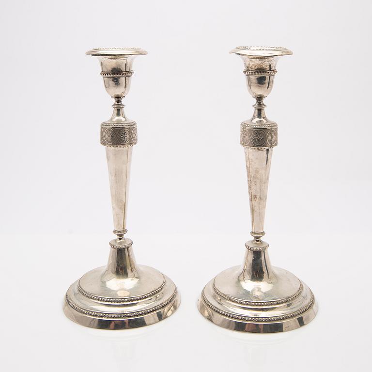 Candelsticks, a pair, silver, Carl Ludvig Berendt, Gdansk (1728-1804), master 1753.