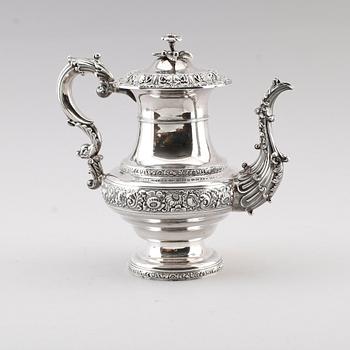 KAFFEKANNA, silver, Adolf Zethelius 1838. Vikt ca 1060 g.