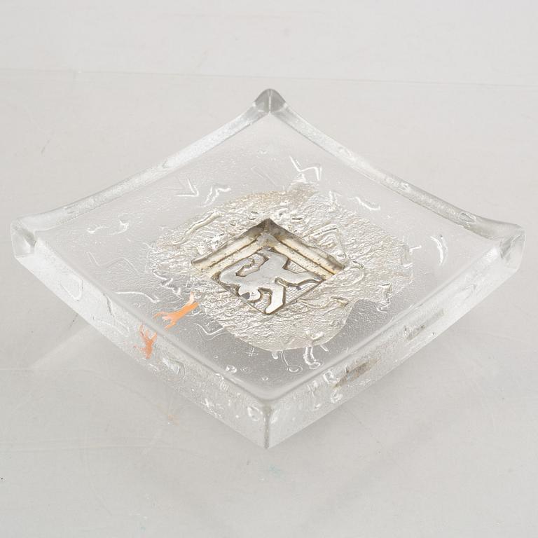 Bertil Vallien, a glass dish, not signed.