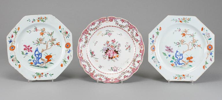 TALLRIKAR, 3+1, porslin, Kina, 1700-tal.