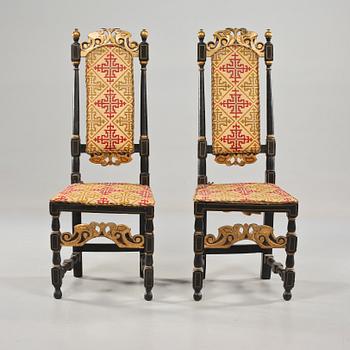 STOLAR, ett par, barock, 1700-talets första hälft.