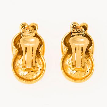 GUCCI Silk Scarf with Costume jewelry Earrings.