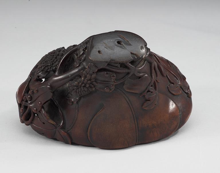 A rhinoserous libation cup, Qing dynasty, Kangxi (1662-1722).