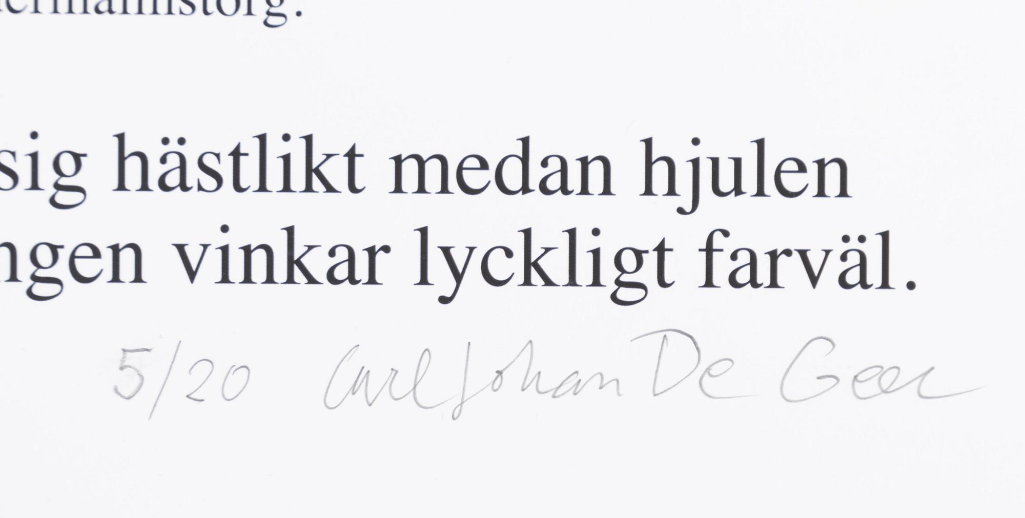 Carl Johan De Geer, "Kungen vinkar från sin Porsche i brons".