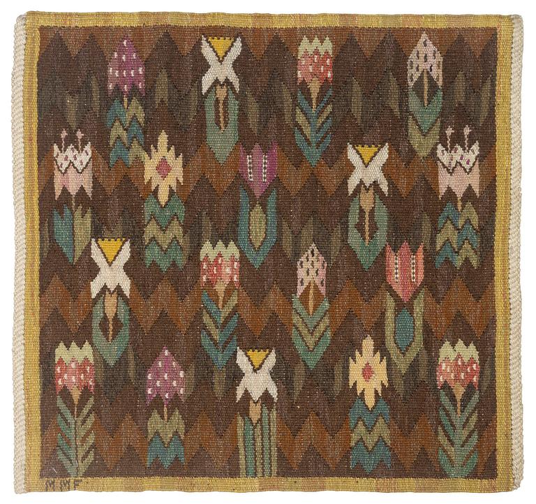 Märta Måås-Fjetterström, a textile, 'Täppan', tapestry weave, c. 66 x 68 cm, signed AB MMF.