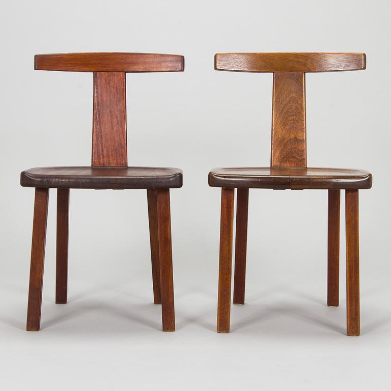 Olavi Hänninen, tuoleja, 6 st, "T-tuoli" (Juha), Huonekalu Mikko Nupponen Oy, 1950-luku.