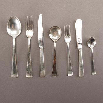 A Swedish set of 94 pcs of silver cutlery mark of CG Hallberg Stockholm 1940s total weight 2560 gr.