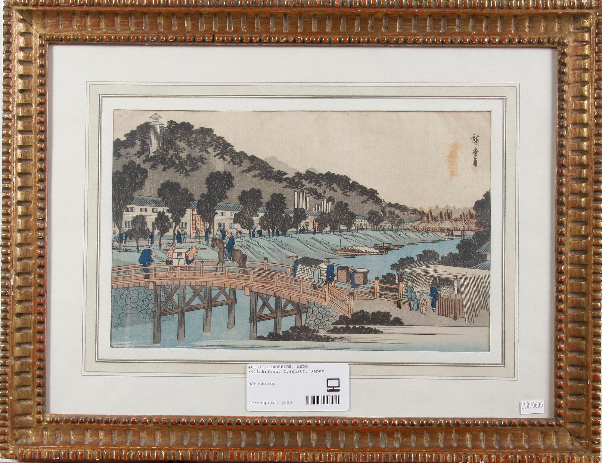 HIROSHIGE, ANDO, tillskriven. Träsnitt, Japan.