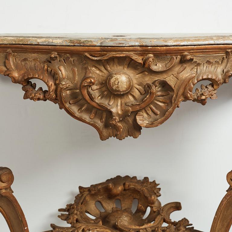 A Swedish Rococo 18th century console table.