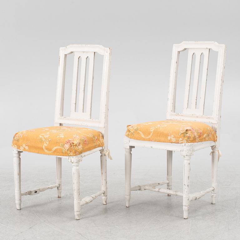 Stolar, ett par, sent 1700-tal. Gustavianska.