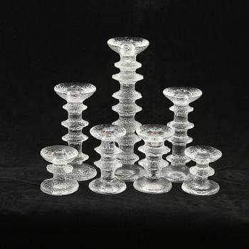 LJUSSTAKAR, 7 st, glas, "Festivo", Timo Sarpaneva, Ittala, formgivna 1966.