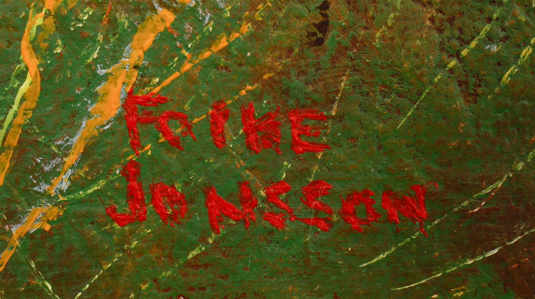 OKÄND KONSTNÄR, olja på duk, signerad Folke Jonsson.