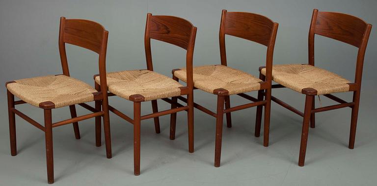 STOLAR, 4 st teak, 1900-talets senare hälft. Danmark.