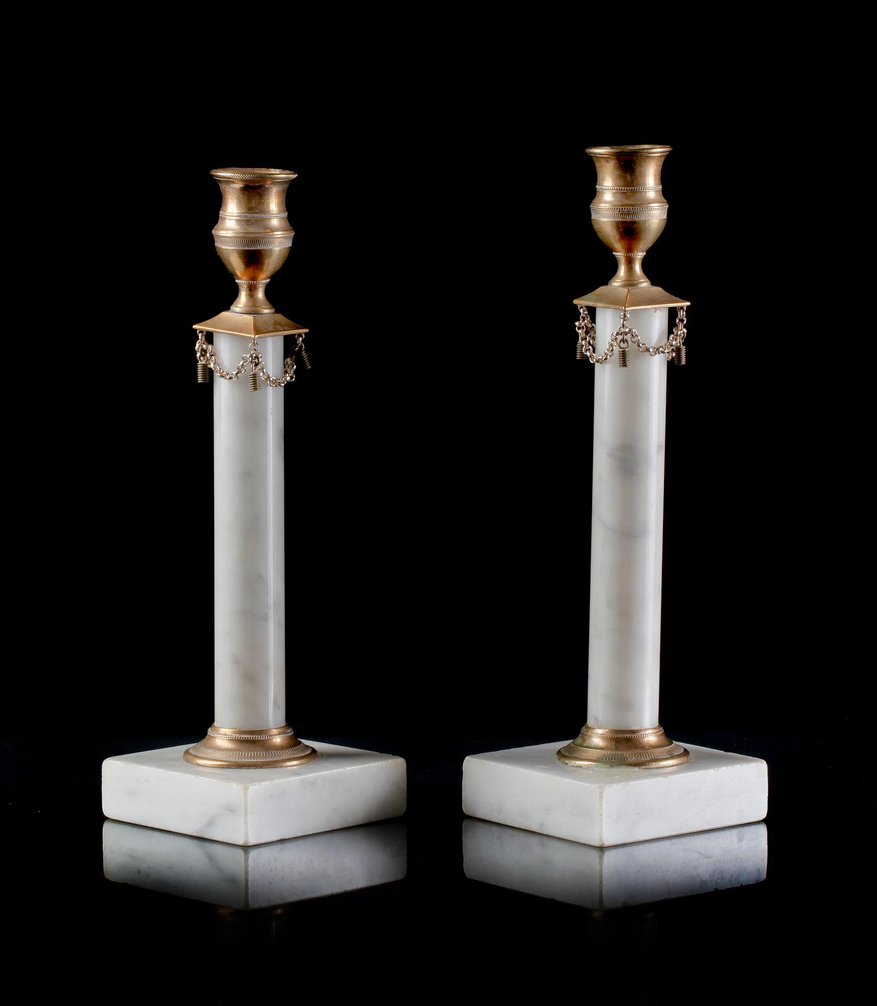 LJUSSTAKAR, ett par. Sengustavianska, 1800-tal.