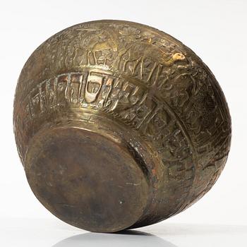 Two brass egyptian revival vessels, early 20th century.