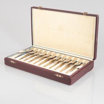 Gustaf Möllenborg, a 24-piece silver cutlery set, Stockholm, Sweden, 1902.