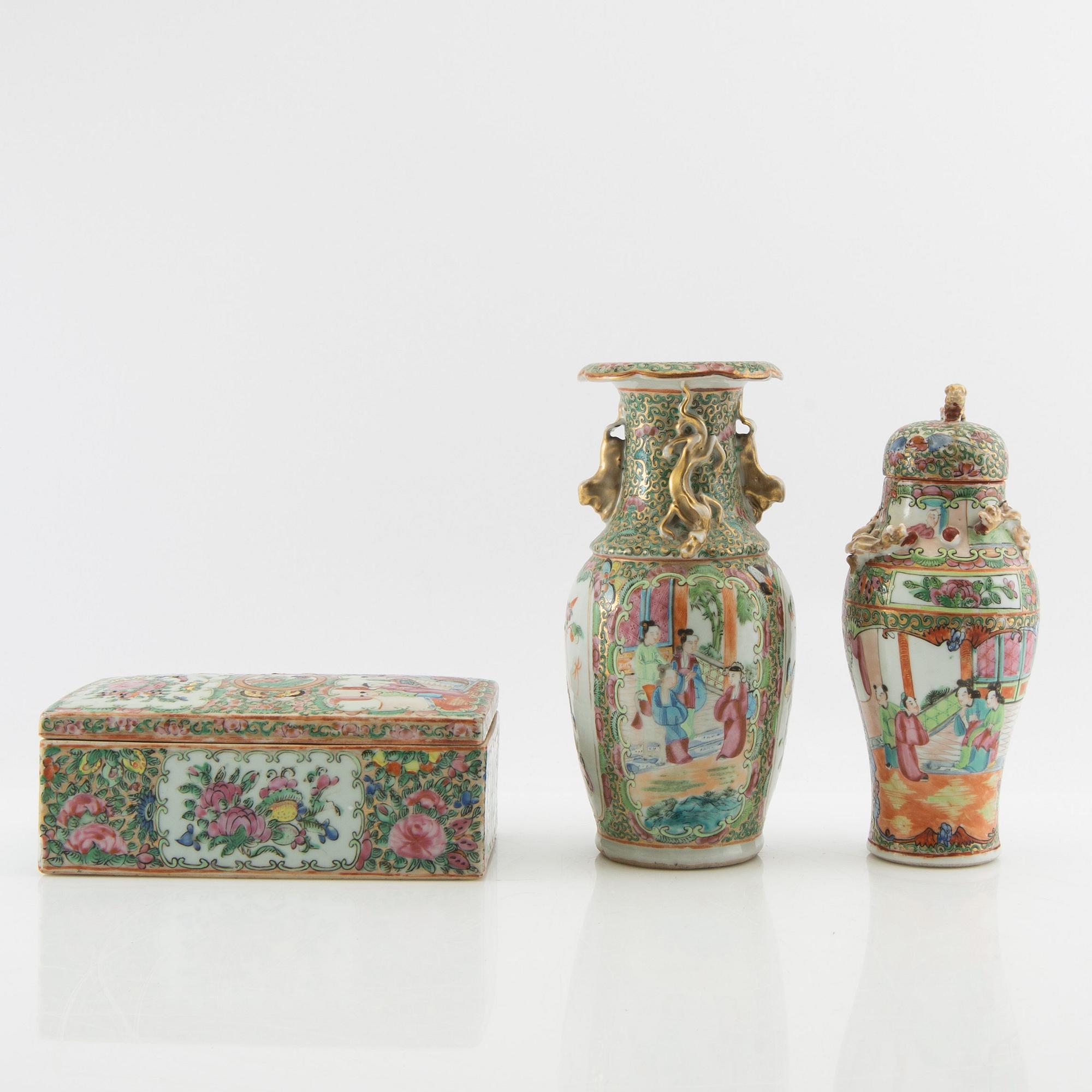 Vase and cover jar, Canton, China 20th century.