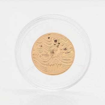 Jubileumsmynt, guld (900), Finland, 1000 mk, Finland 75 år.