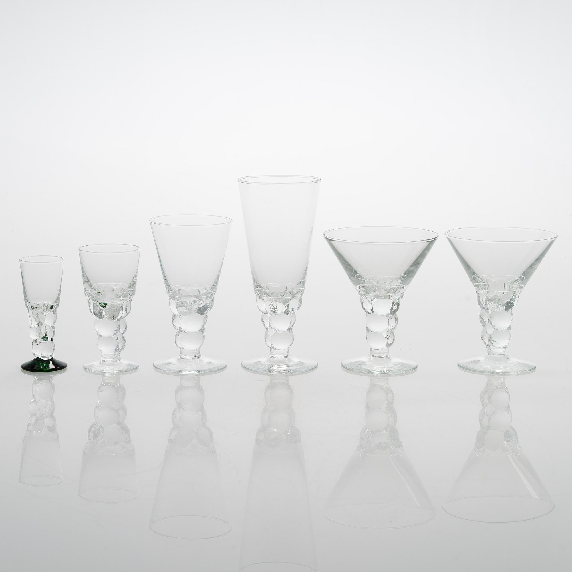 Oiva Toikka, glasservis, 28 delar, "Mukura" ("Paratiisi"), Notsjö 1971-75.