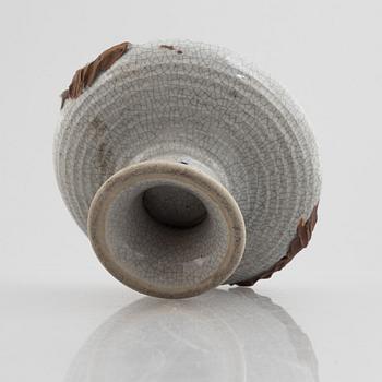 A Japanese sumida gawe ware stem bowl, signed Ishiguro Koko, early 20th century.