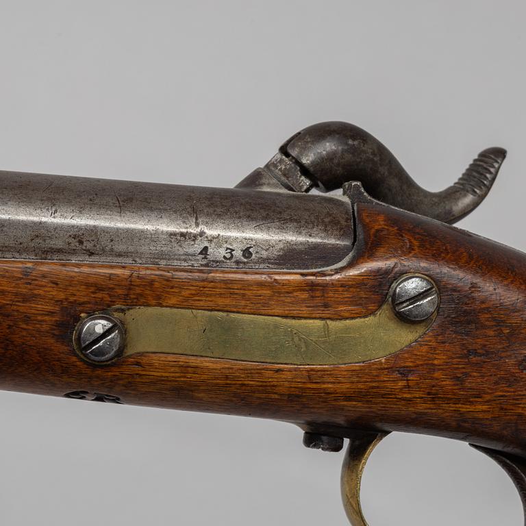 A Swedish smooth bored cavalry percussion pistol 1850 pattern.