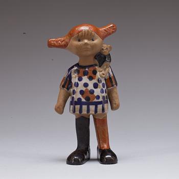 FIGURIN, stengods. "Pippi Långstrump", Lisa Larson, Gustavsberg.