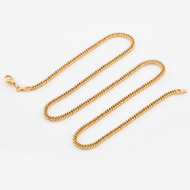 Necklace, 18K gold, chain link, Balestra, Italy.