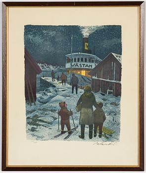 Roland Svensson, färglitografi, signerad och numrerad 114/250.