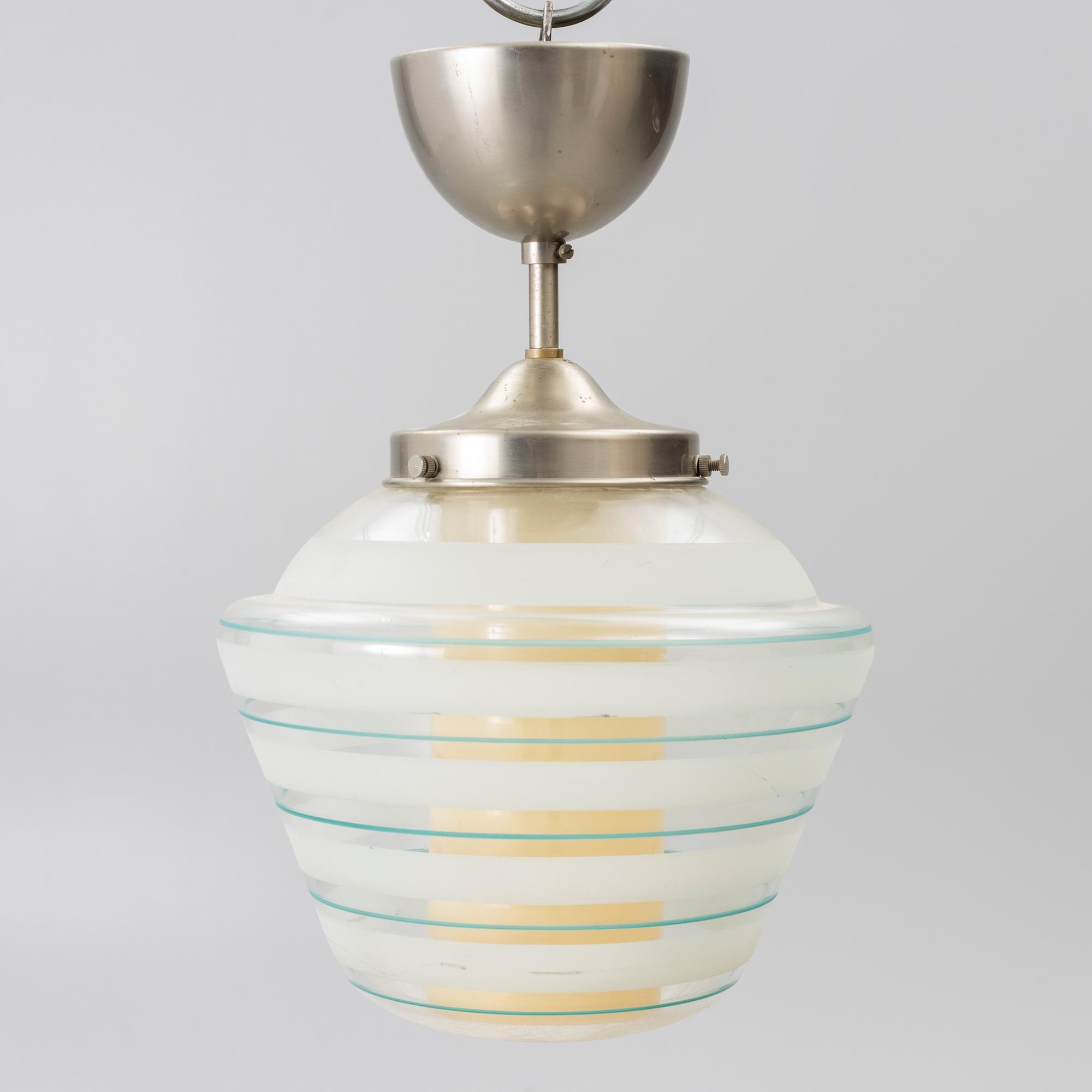 A functionalist ceiling lamp, first half of the 20th century.