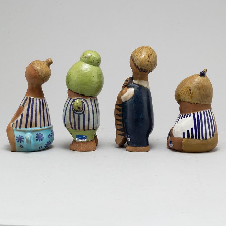 LISA LARSON, 4 stoneware figurines from the series "Larssons ungar" for Gustavsberg.