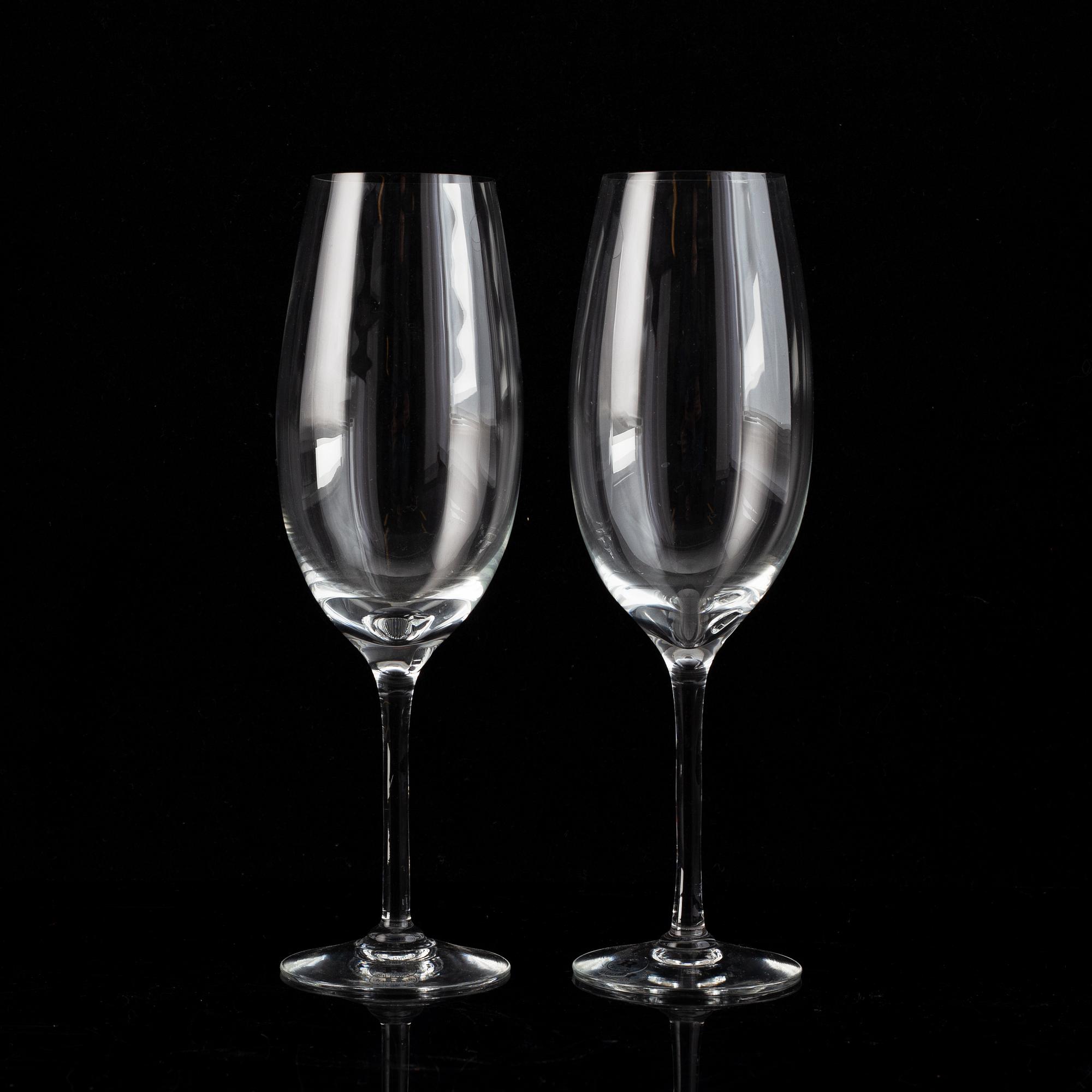 Reijmyre Glasbruk, "Senses", a set of 23 white wine glasses and 24 champagne glasses, design Lina Öhlund.