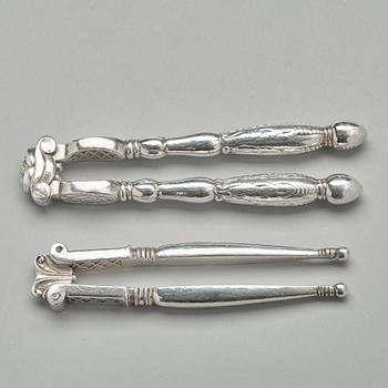 Georg Jensen, OCH JOHAN ROHDE, nötknäppare, 2 st, Firma Georg Jensen, Köpenhamn 1919-27, 830/1000.